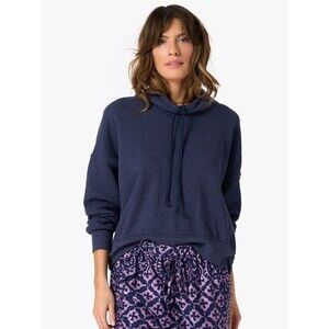 Xirena Chase Cowl Neck Pullover Sweatshirt Drawstring Womens Size M Blue Sweater
